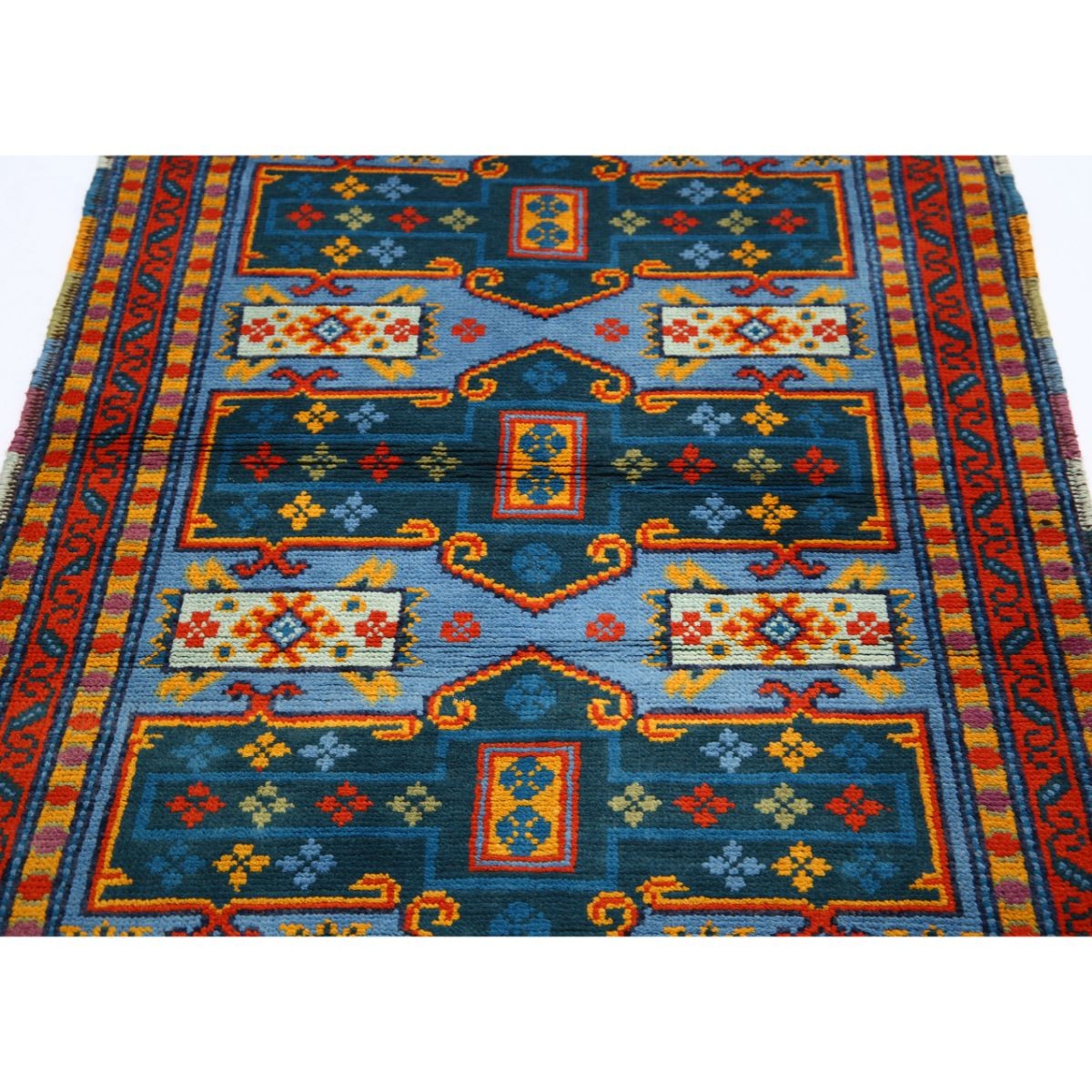 Revival 3x5 Handmade Double Knotted Washable Wool Rug - Colorful