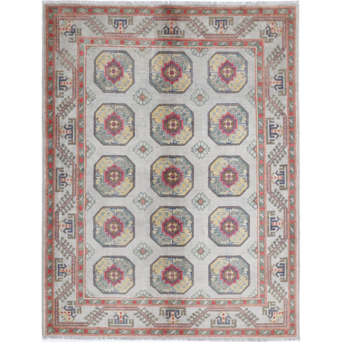 Revival 6x8 Handmade Double Knotted Washable Wool Rug - Colorful