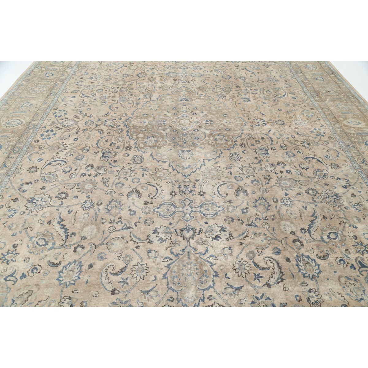 Vintage 11x16 Handmade Double Knotted Washable Wool Rug - Soft Hues