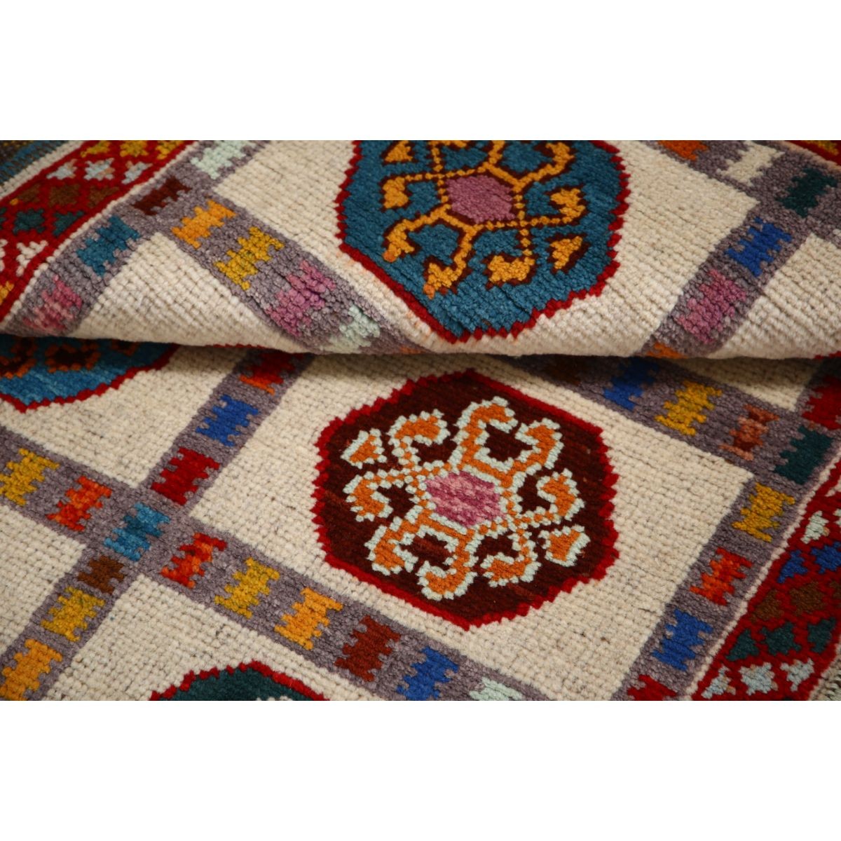 Revival 3x4 Handmade Double Knotted Washable Wool Rug - Colorful