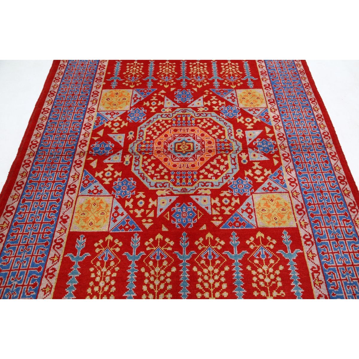 Revival 6x8 Handmade Double Knotted Washable Wool Rug - Colorful