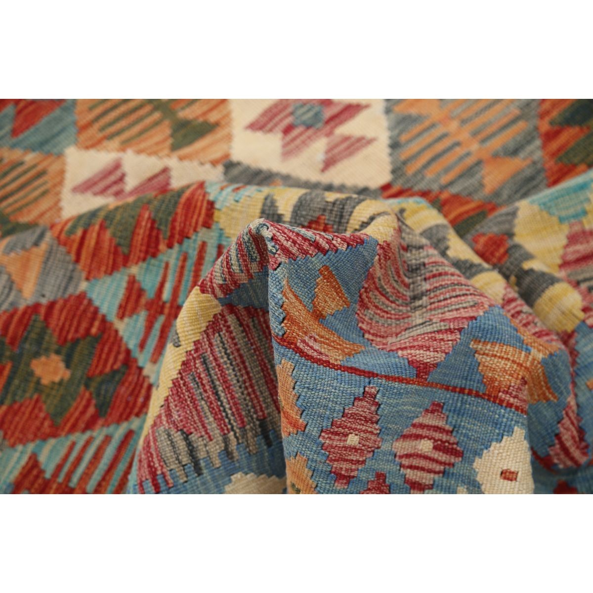 Maimana 5x8 Hand Woven Washable Wool Rug - Colorful