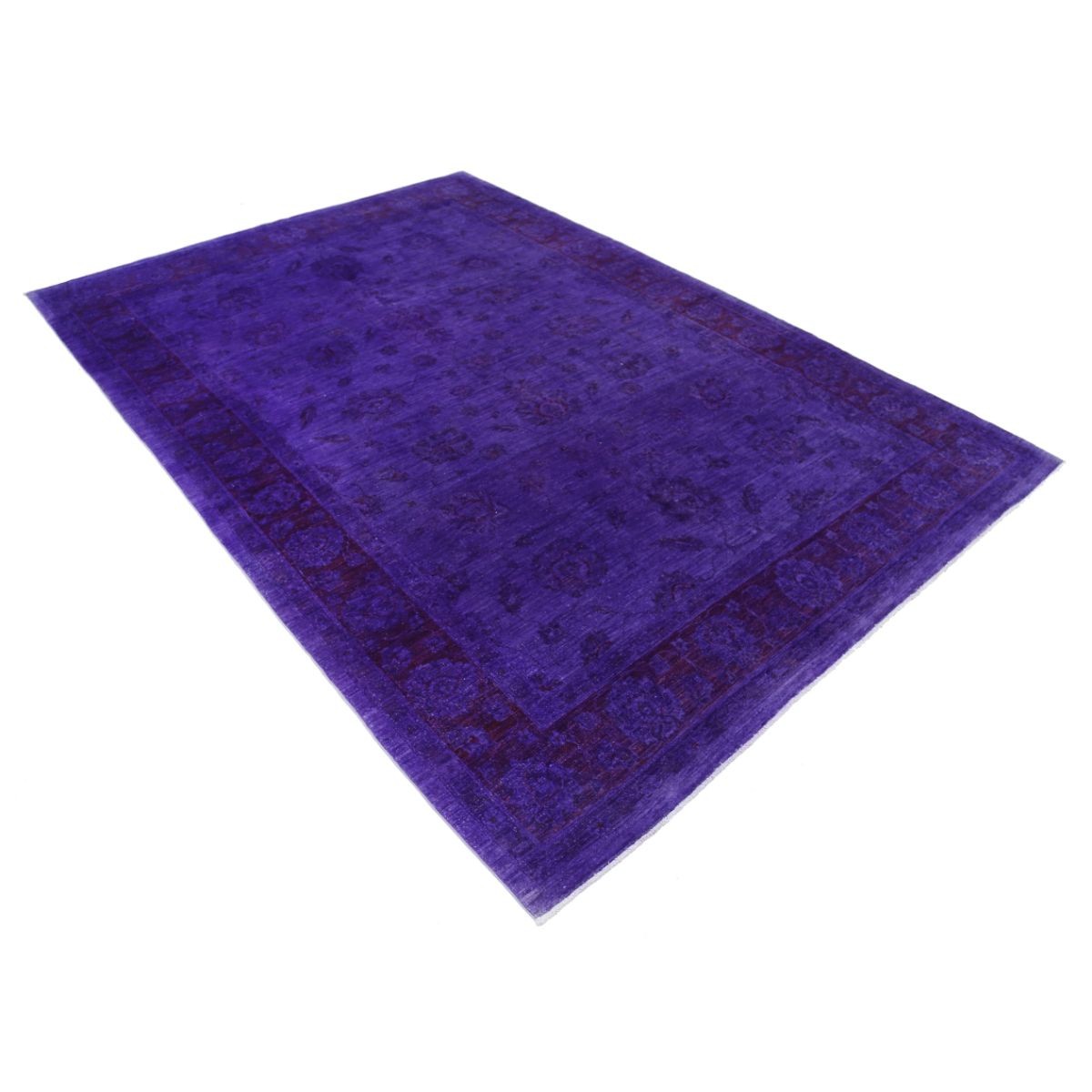 Overdye 7x10 Handmade Double Knotted Washable Wool Rug - Monochormatic