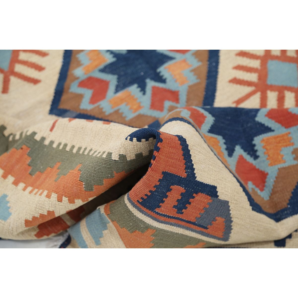 Kafkaas 5x7 Hand Woven Washable Wool Rug - Colorful
