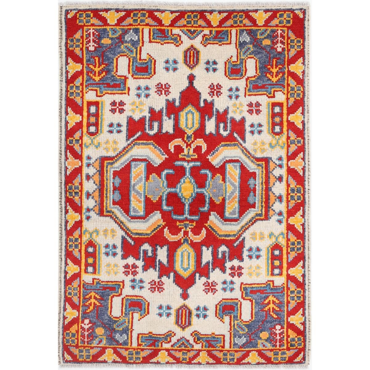 Revival 3x4 Handmade Double Knotted Washable Wool Rug - Colorful