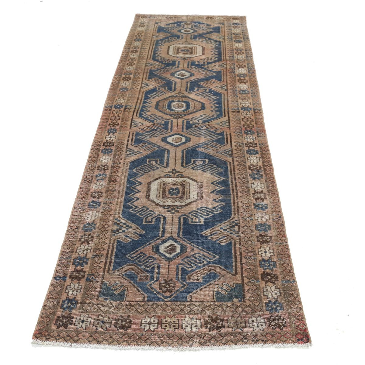 Vintage 3x10 Handmade Double Knotted Washable Wool Runner - Soft Hues