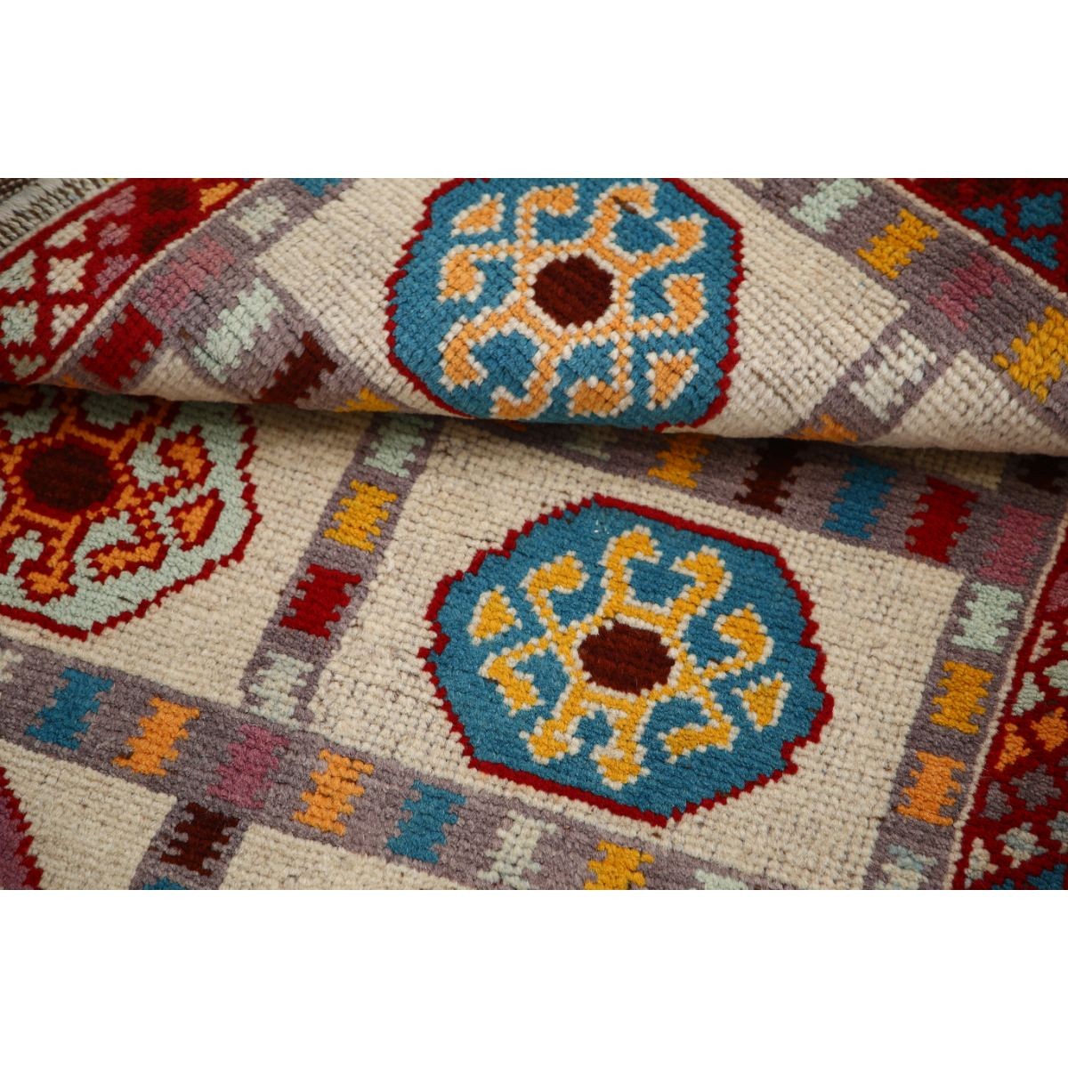 Revival 3x4 Handmade Double Knotted Washable Wool Rug - Colorful