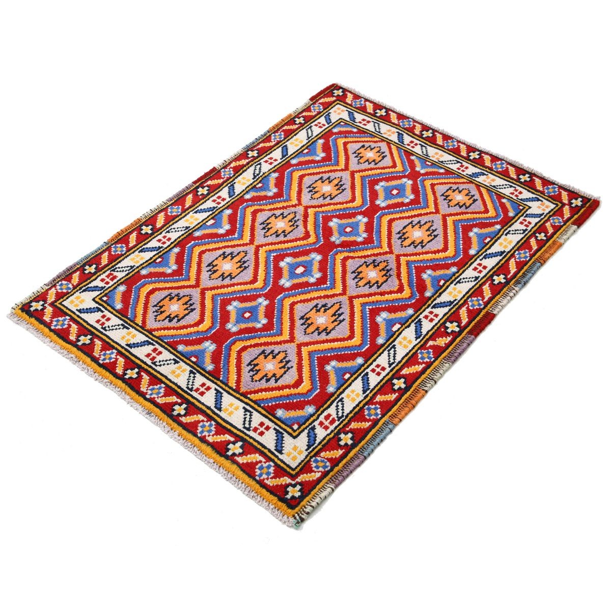 Revival 3x4 Handmade Double Knotted Washable Wool Rug - Colorful