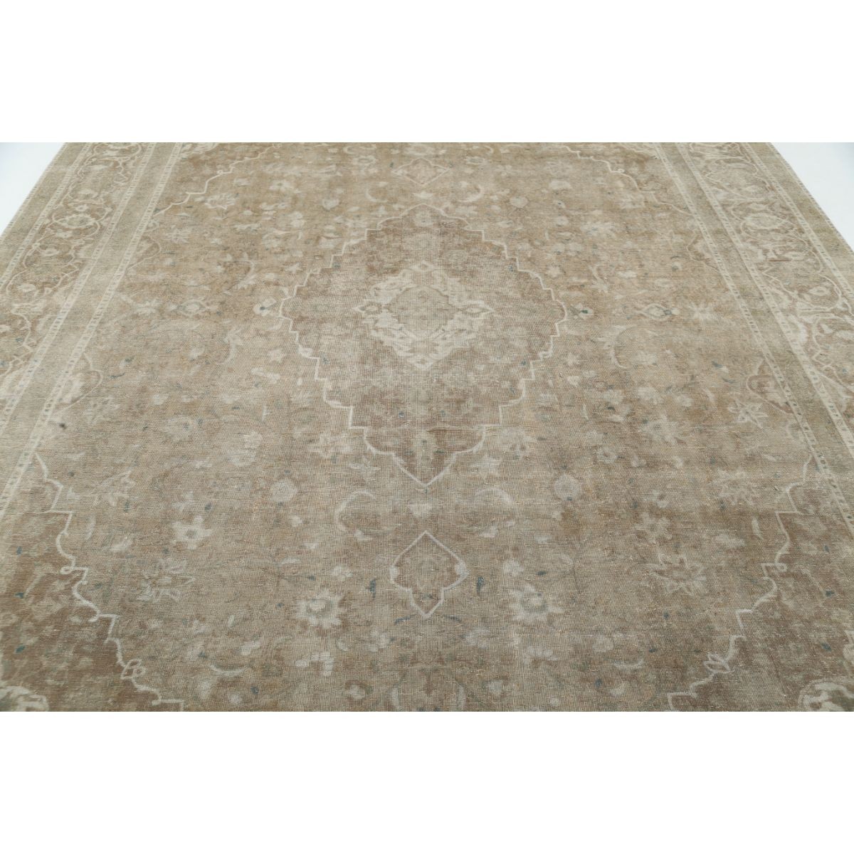 Vintage 9x13 Handmade Double Knotted Washable Wool Rug - Soft Hues