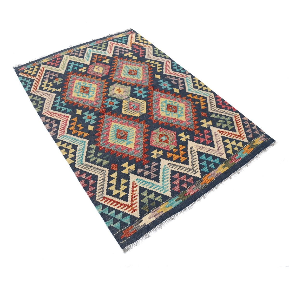 Maimana 4x6 Hand Woven Washable Wool Rug - Colorful