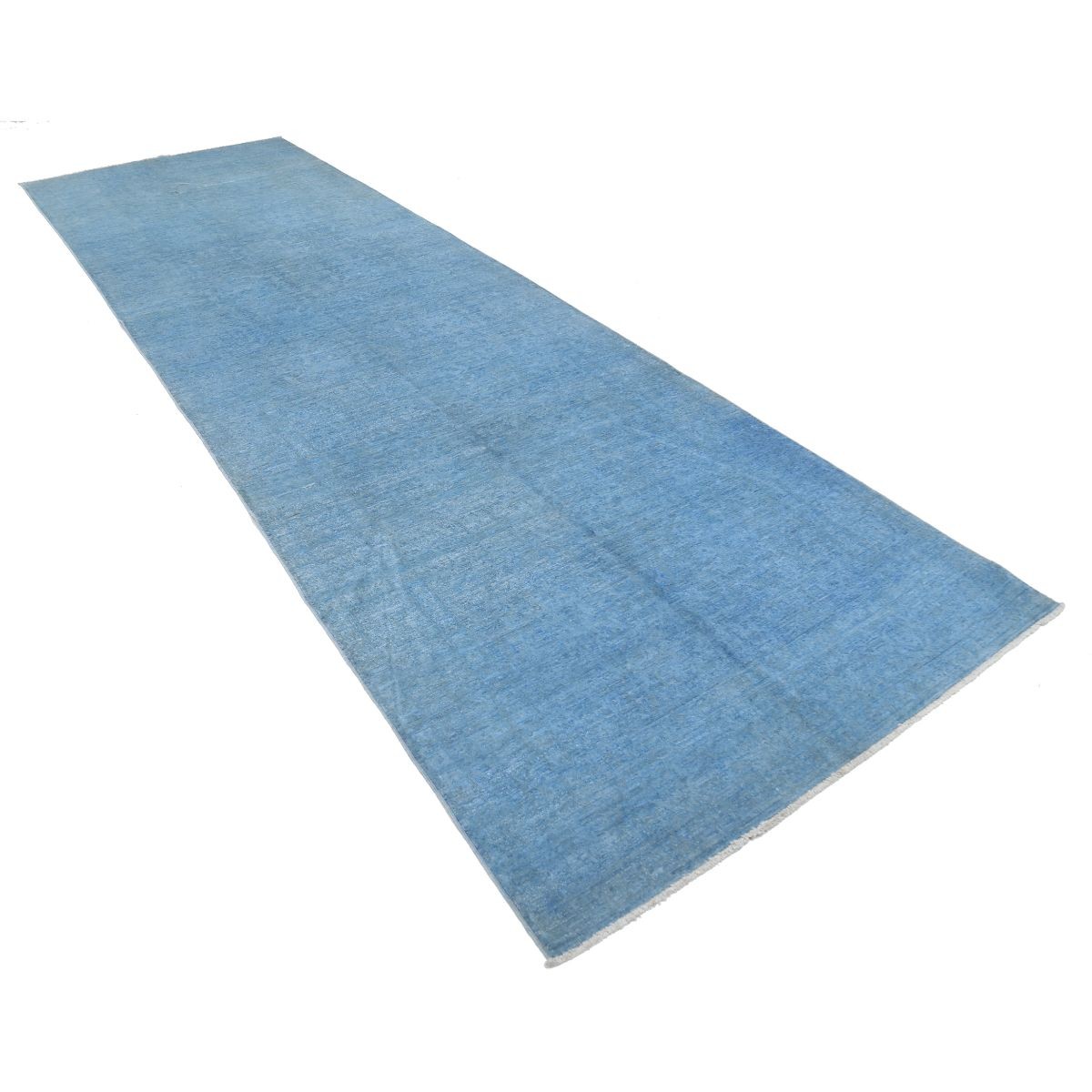 Overdye 5x14 Handmade Double Knotted Washable Wool Runner - Monochormatic