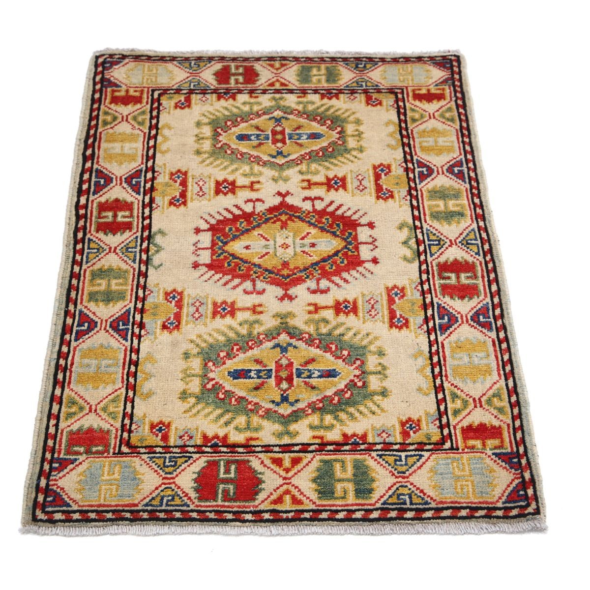 Revival 2x3 Handmade Double Knotted Washable Wool Rug - Colorful