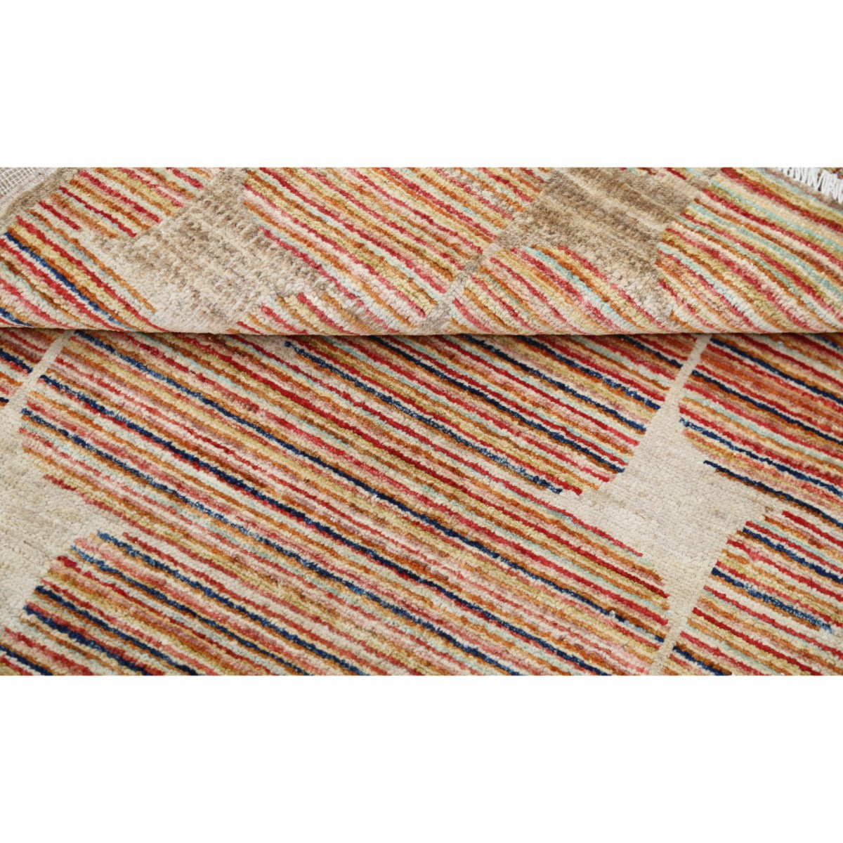 Modcar 3x4 Handmade Double Knotted Washable Wool Rug - Colorful