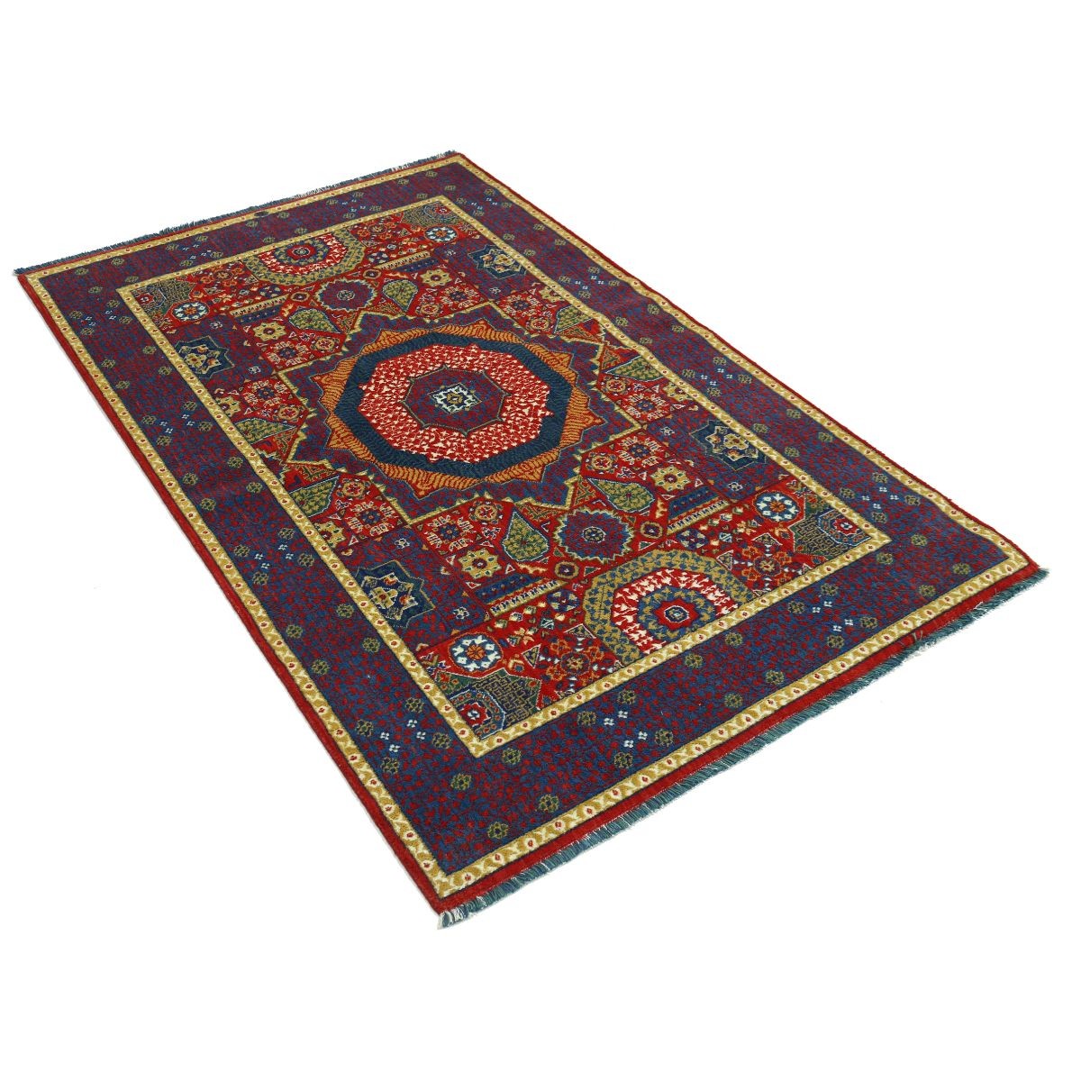 Gulshan-3'10" 4x6 Machine-Made Washable Wool Rug - Colorful