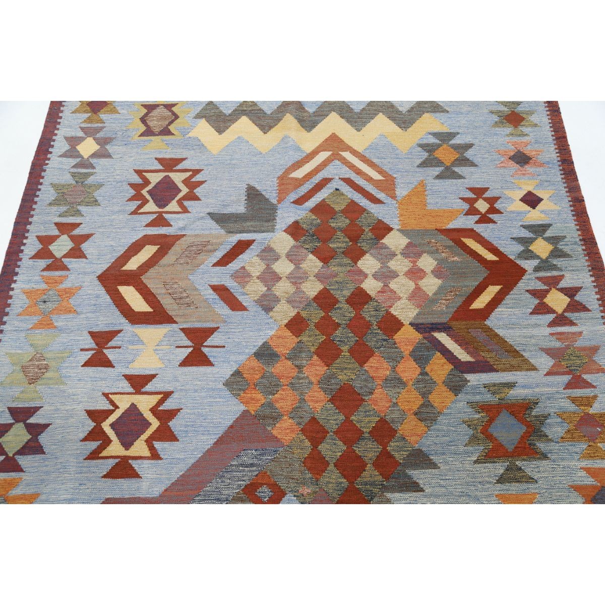 Kafkaas 5x7 Hand Woven Washable Wool Rug - Colorful