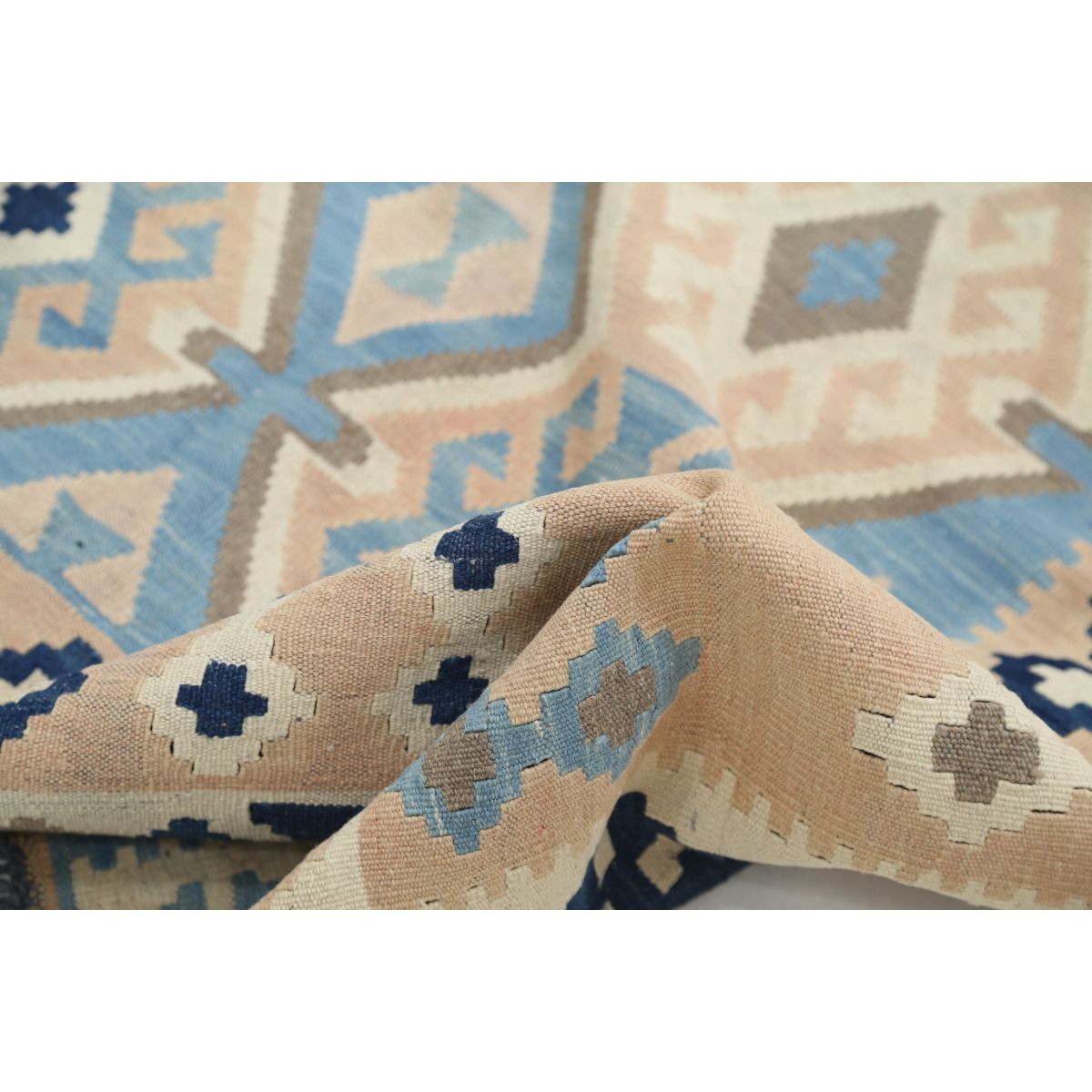 Kafkaas 5x7 Hand Woven Washable Wool Rug - Soft Hues