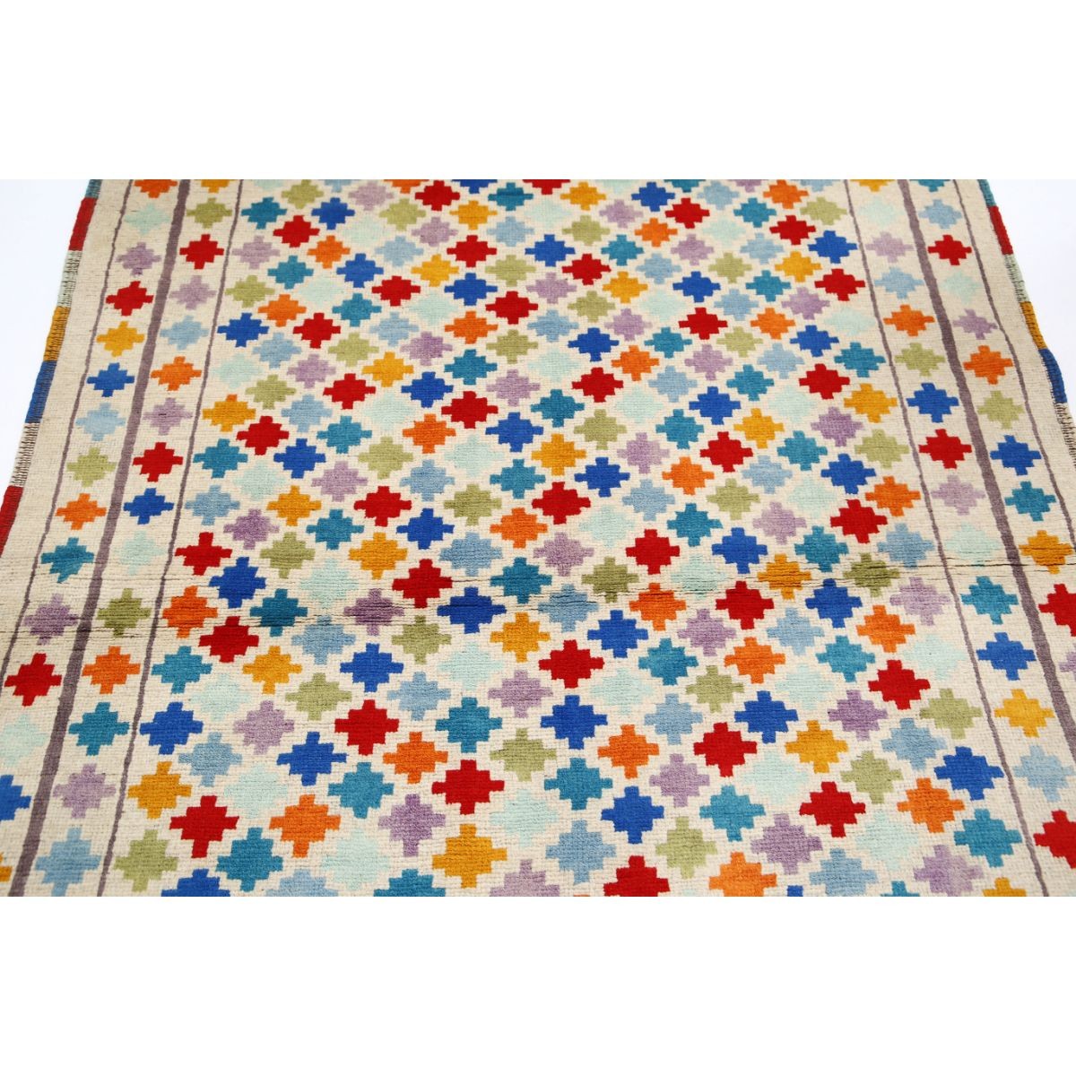 Revival 5x7 Handmade Double Knotted Washable Wool Rug - Colorful