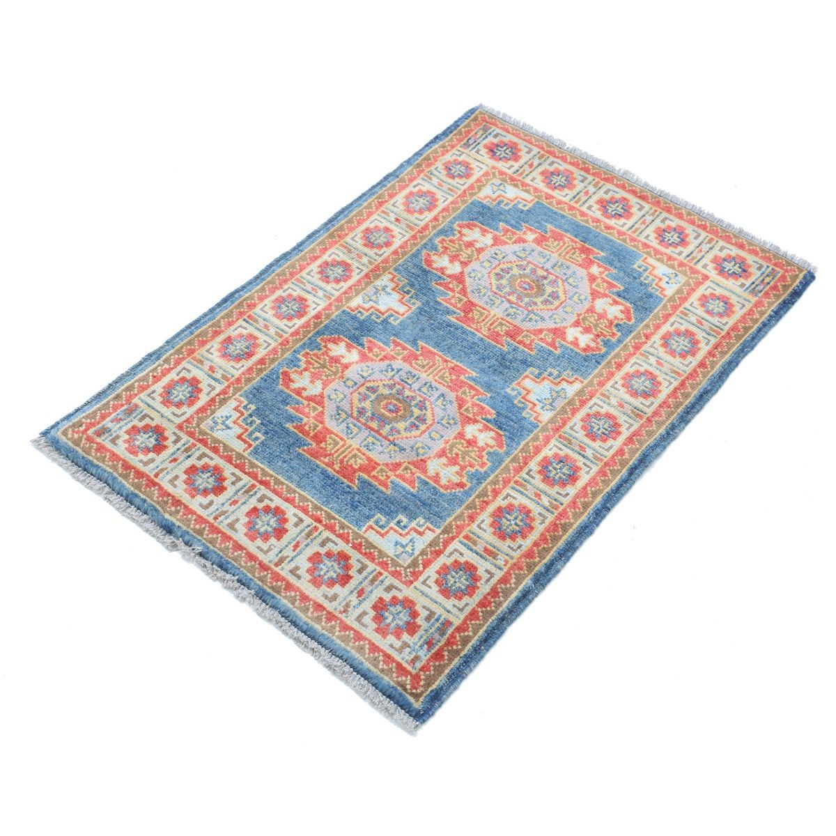 Revival 2x3 Handmade Double Knotted Washable Wool Rug - Colorful