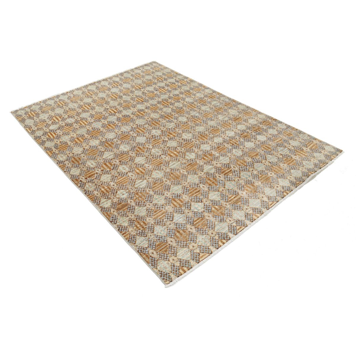 Modcar 5x7 Handmade Double Knotted Washable Wool Rug - Colorful