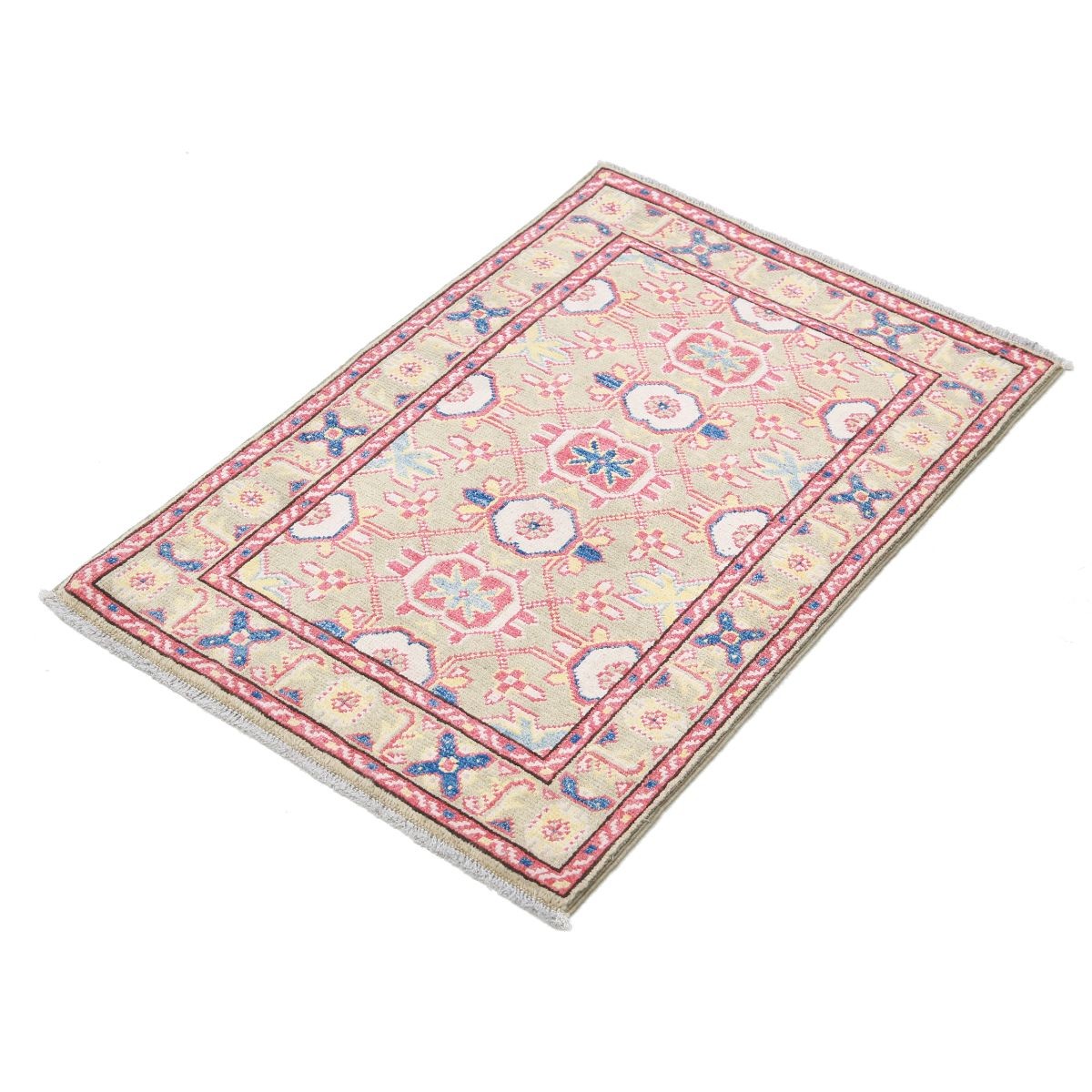 Revival 2x3 Handmade Double Knotted Washable Wool Rug - Colorful