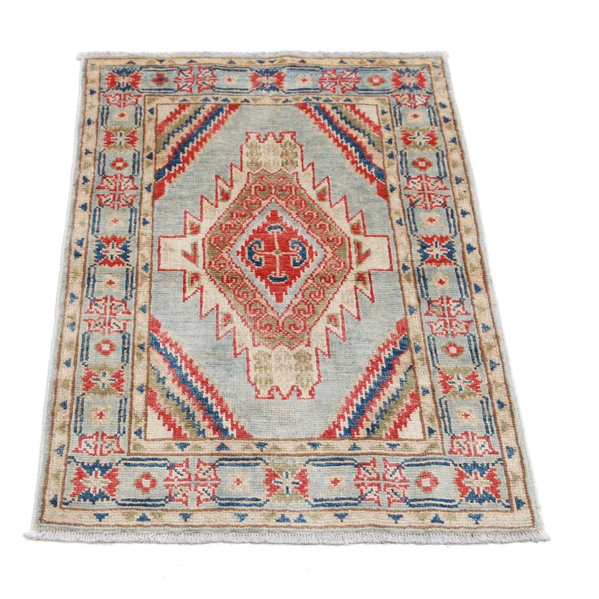 Revival 2x3 Handmade Double Knotted Washable Wool Rug - Colorful
