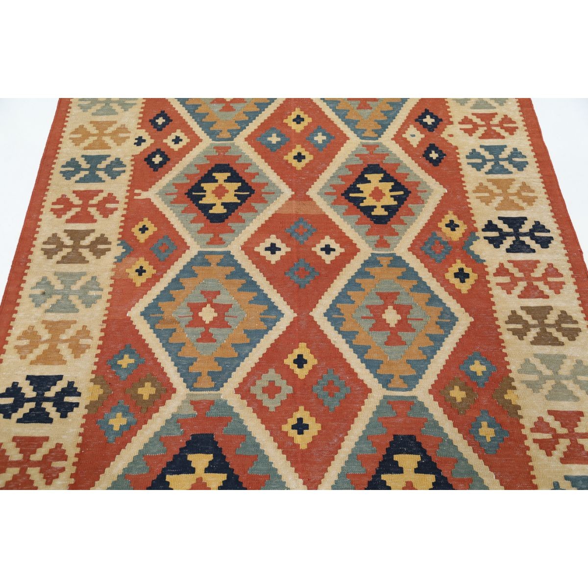 Kafkaas 5x7 Hand Woven Washable Wool Rug - Soft Hues
