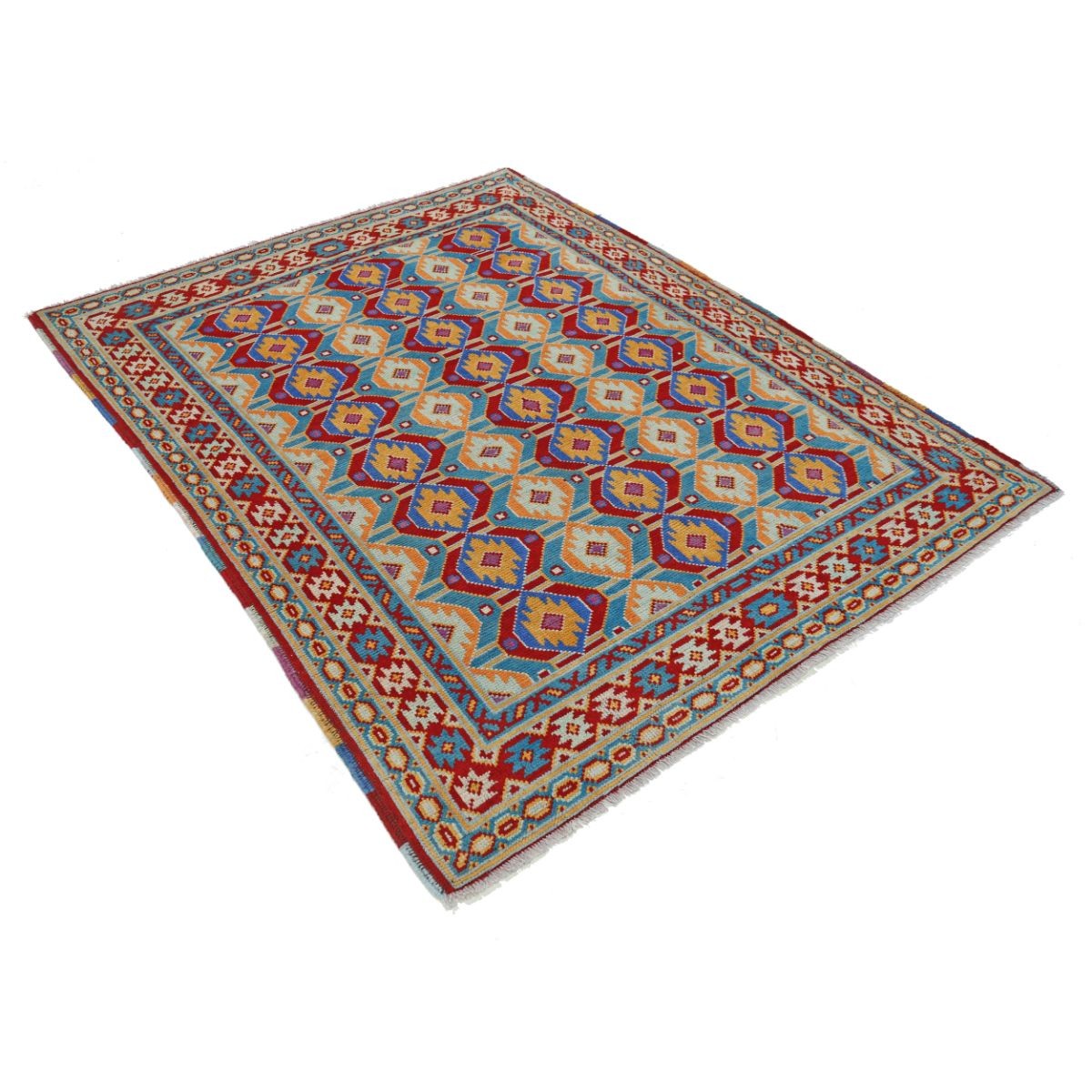 Revival 5x6 Handmade Double Knotted Washable Wool Rug - Colorful