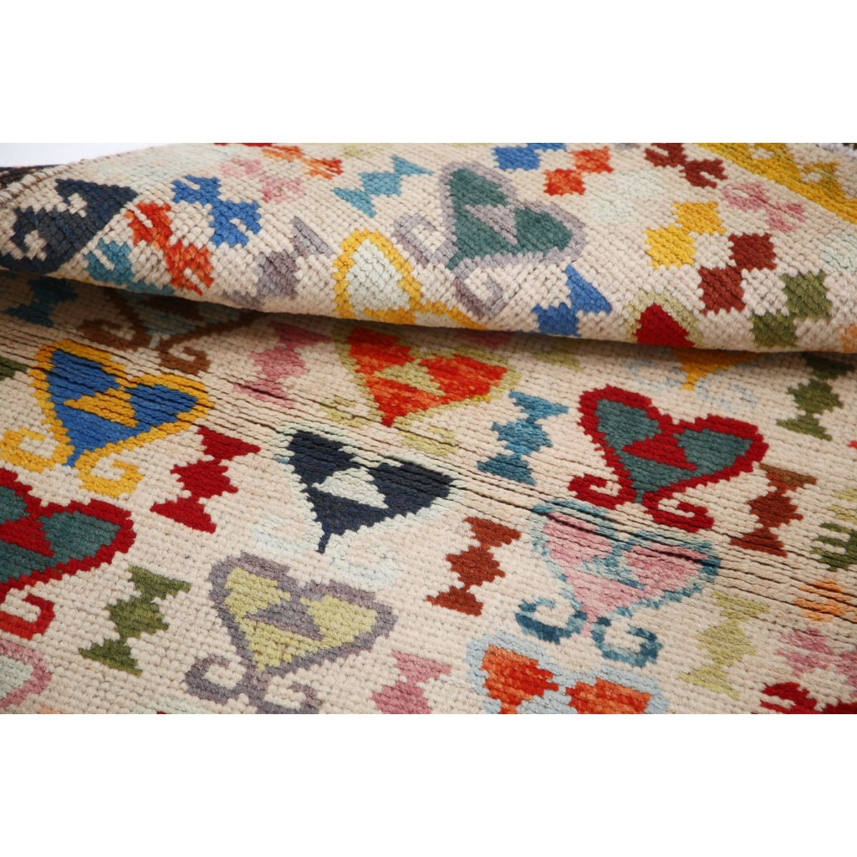Revival 3x4 Handmade Double Knotted Washable Wool Rug - Colorful