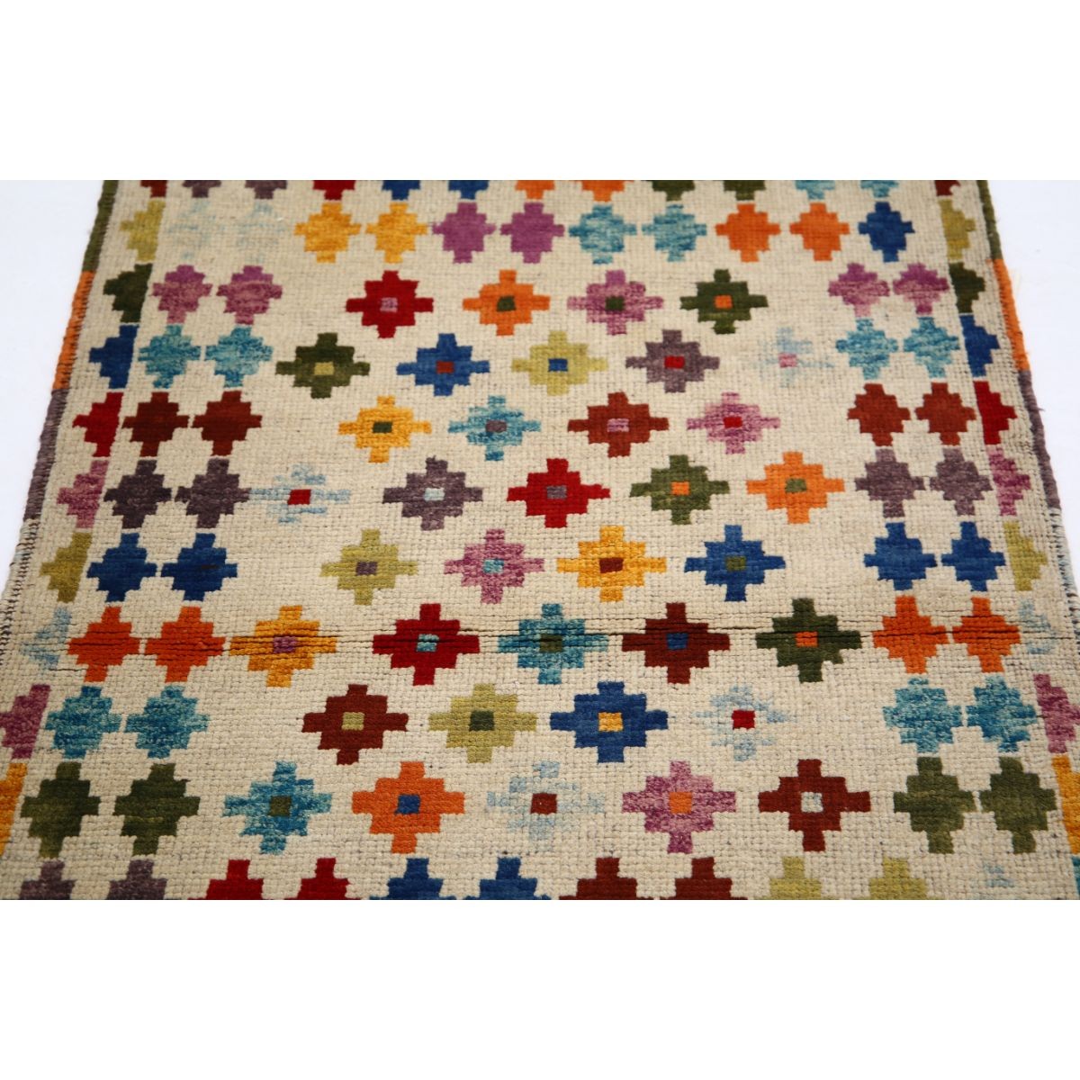 Revival 3x4 Handmade Double Knotted Washable Wool Rug - Colorful