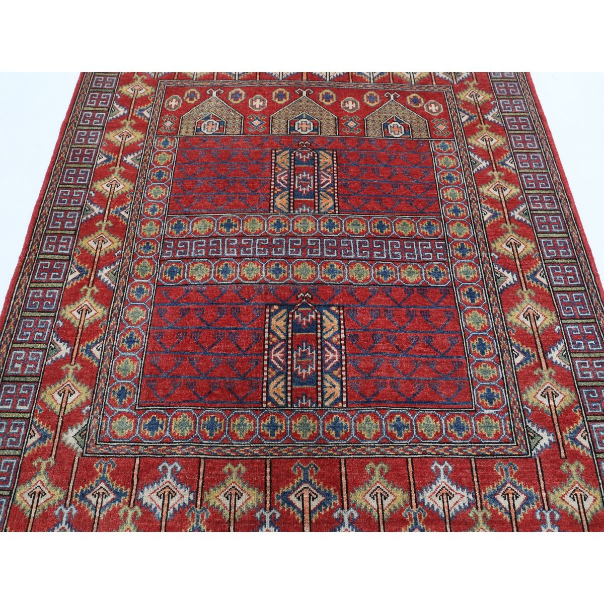 Revival 5x6 Handmade Double Knotted Washable Wool Rug - Colorful