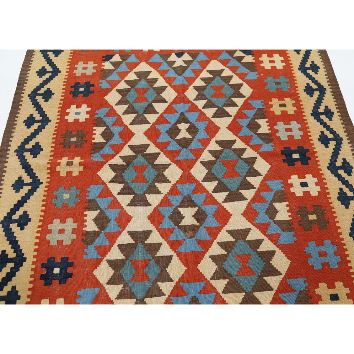 Kafkaas 5x7 Hand Woven Washable Wool Rug - Colorful