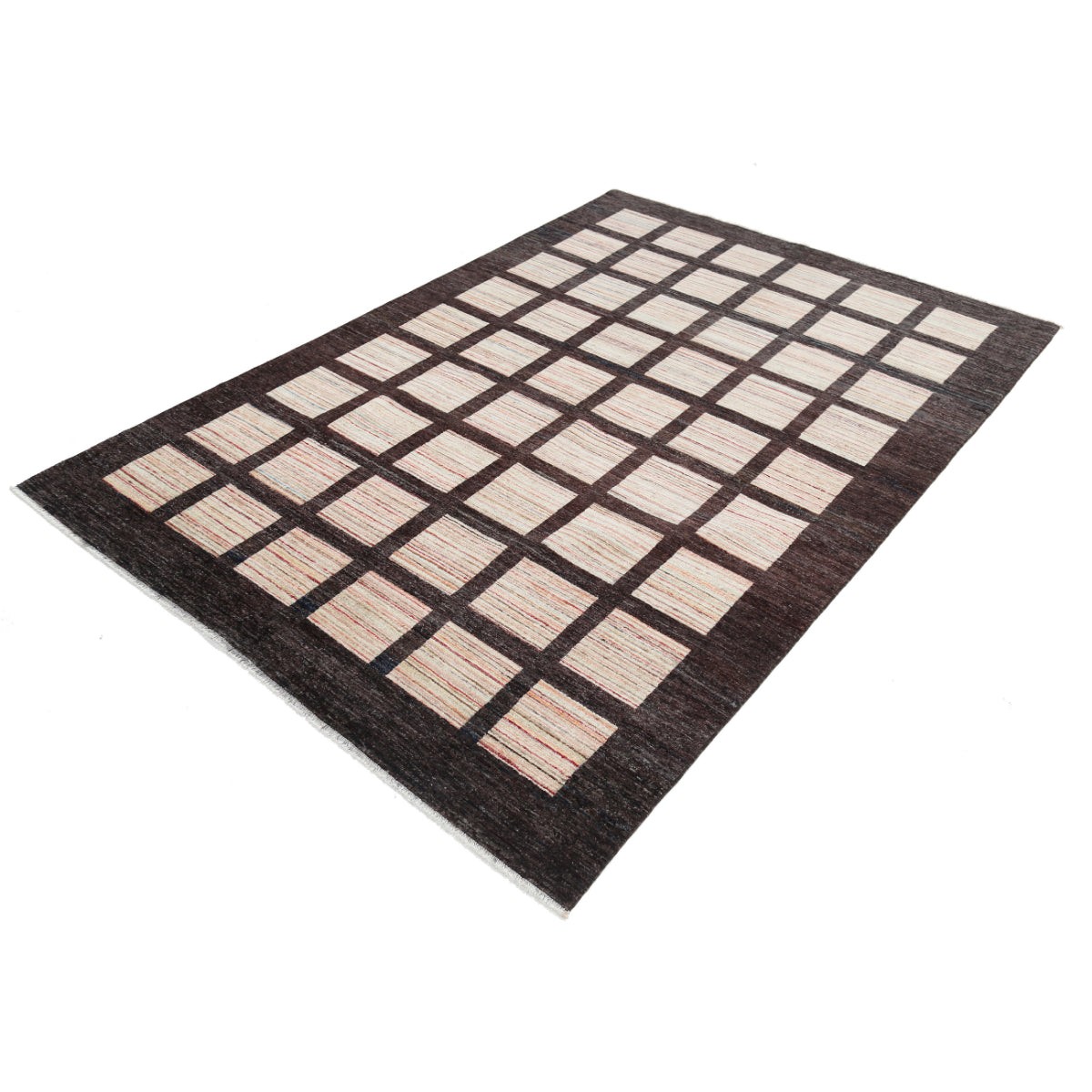 Modcar 7x8 Handmade Double Knotted Washable Wool Rug - Colorful
