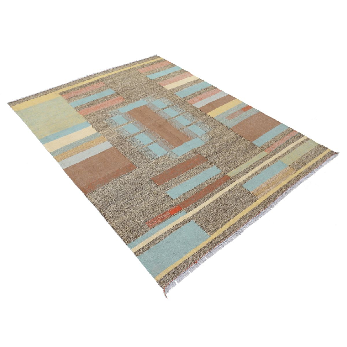 Kafkaas 5x7 Hand Woven Washable Wool Rug - Colorful