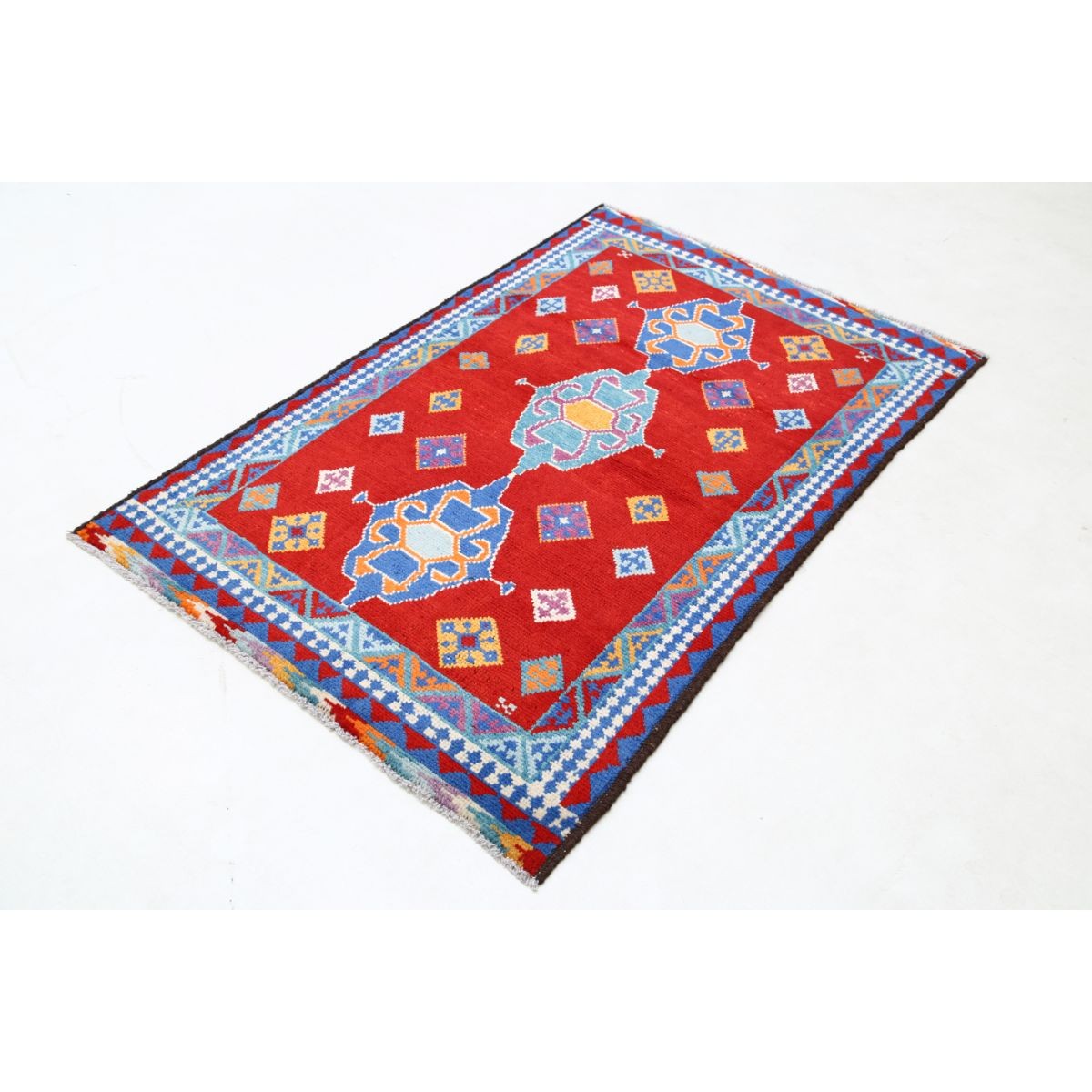 Revival 3x5 Handmade Double Knotted Washable Wool Rug - Colorful