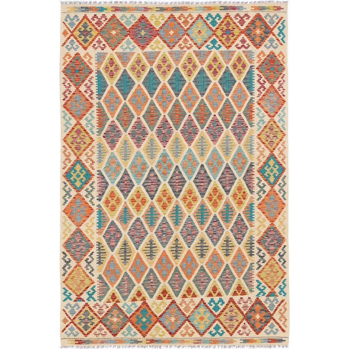 Maimana 7x10 Hand Woven Washable Wool Rug - Colorful