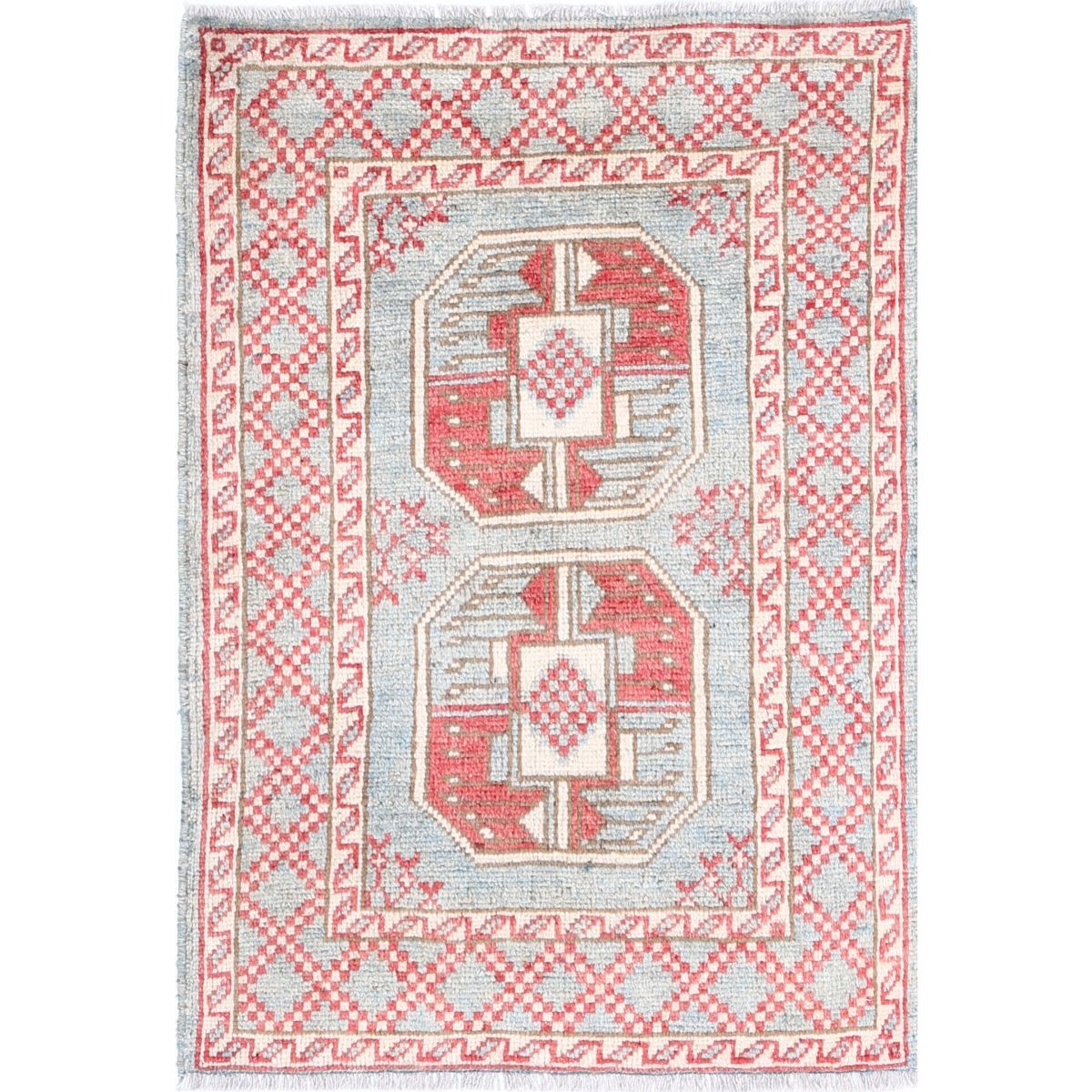 Revival 2x3 Handmade Double Knotted Washable Wool Rug - Colorful