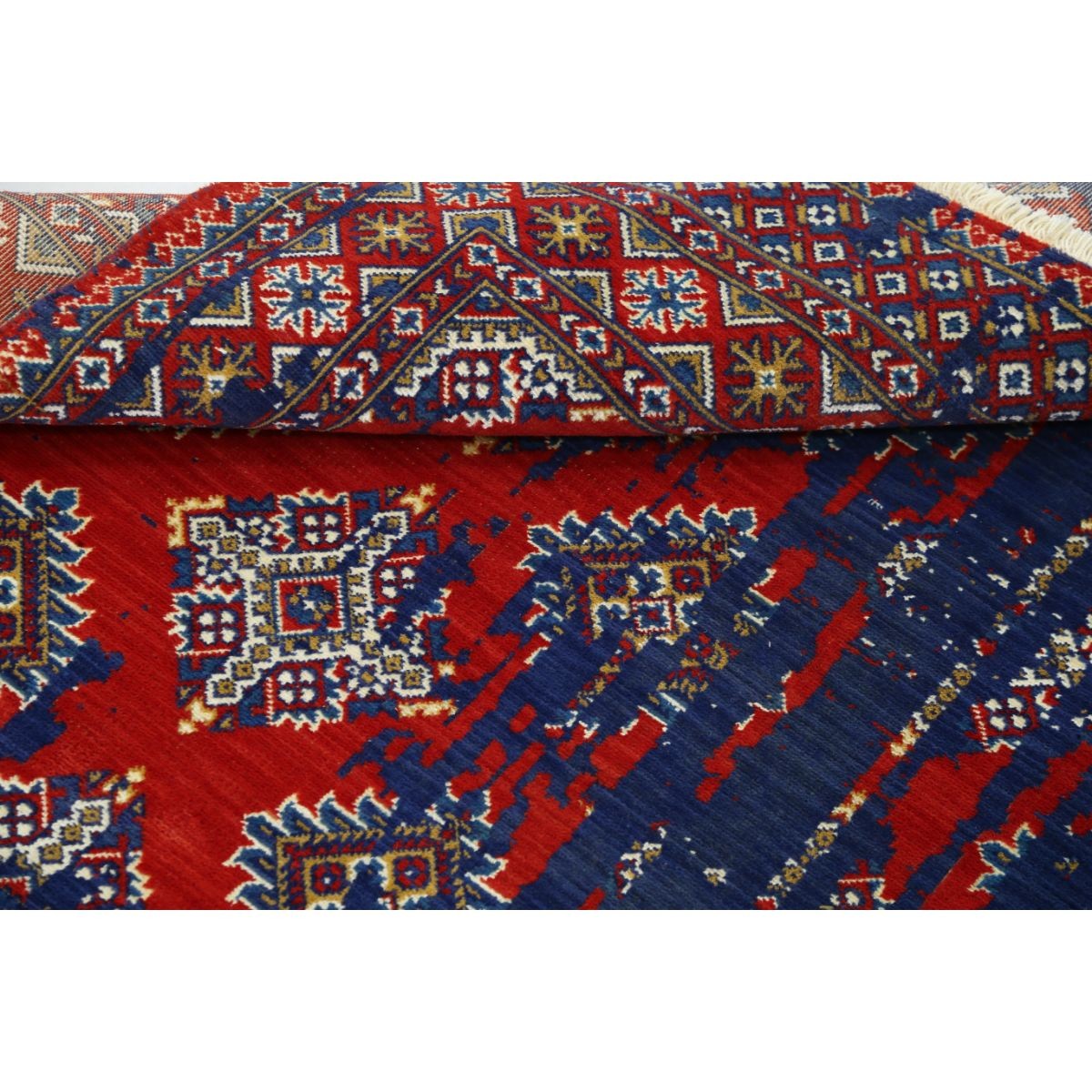 Ajrak 4x6 Powered-Loomed Washable Wool Rug - Colorful