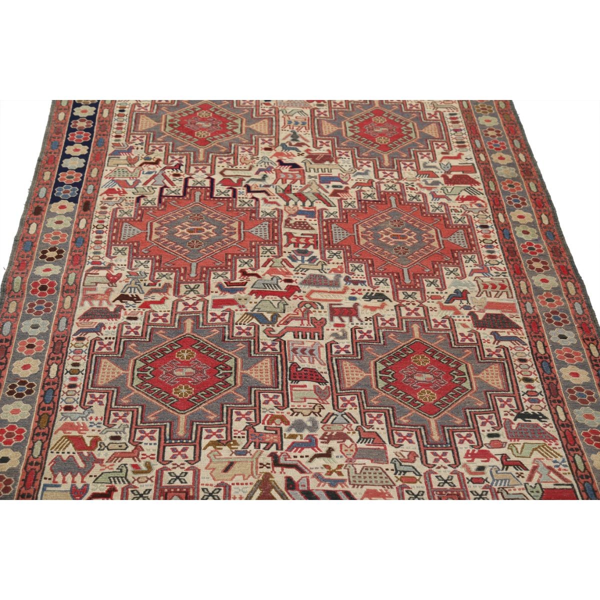 Sumak 4x7 Hand Woven Washable Wool Rug - Colorful