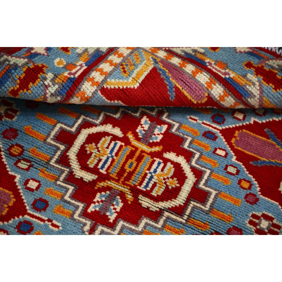 Revival 4x5 Handmade Double Knotted Washable Wool Rug - Colorful