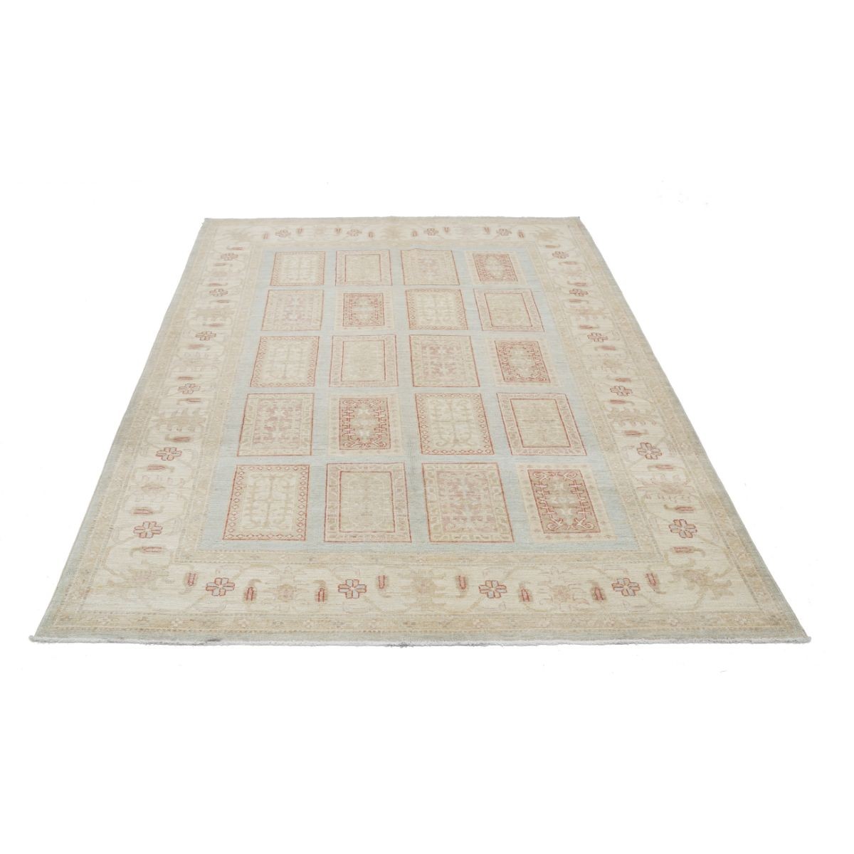 Bakhtiari 6x8 Handmade Double Knotted Washable Wool Rug - Soft Hues