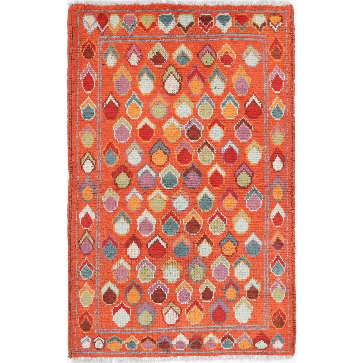 Revival 3x4 Handmade Double Knotted Washable Wool Rug - Colorful