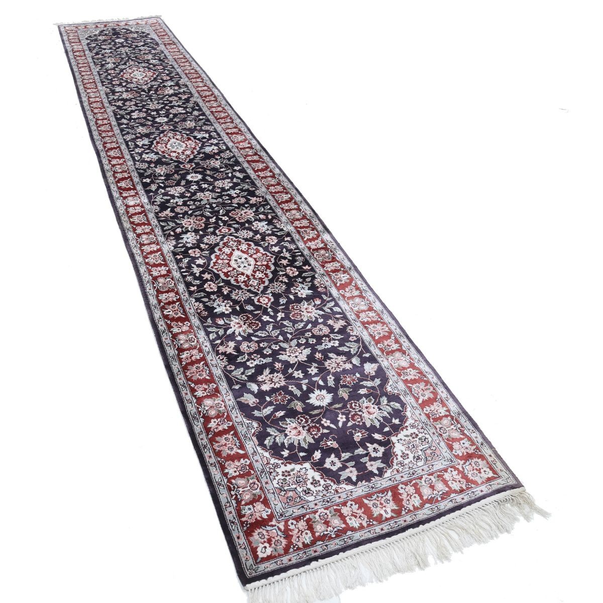Legacy 3x14 Handmade Double Knotted Washable Art Silk Runner - Colorful