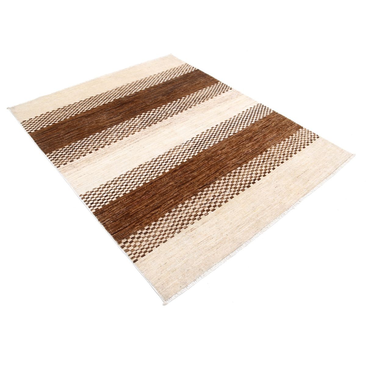 Modcar 5x6 Handmade Double Knotted Washable Wool Rug - Colorful