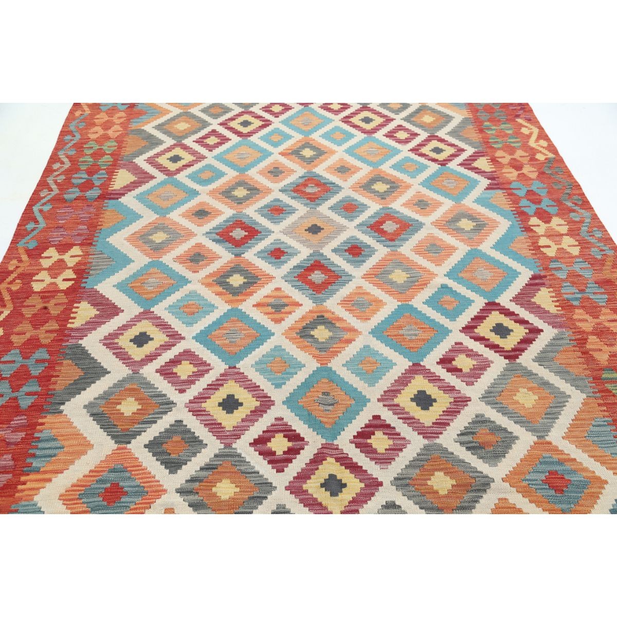Maimana 7x10 Hand Woven Washable Wool Rug - Colorful