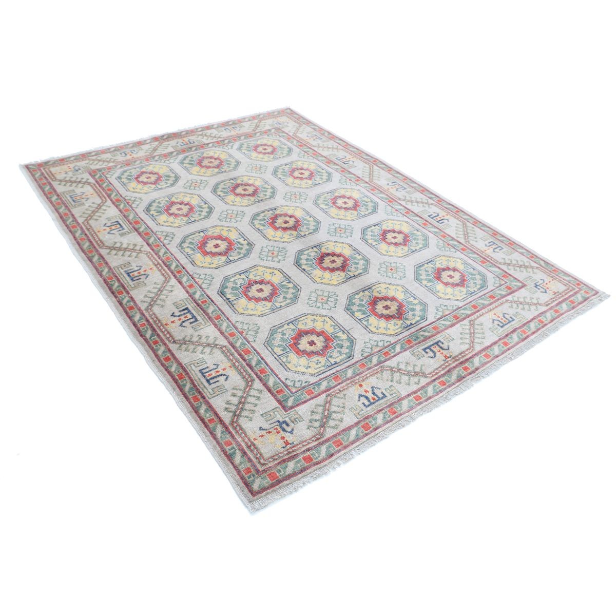 Revival 6x8 Handmade Double Knotted Washable Wool Rug - Colorful