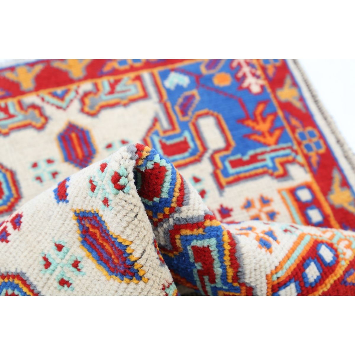 Revival 3x4 Handmade Double Knotted Washable Wool Rug - Colorful