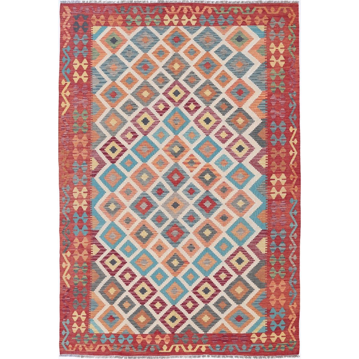 Maimana 7x10 Hand Woven Washable Wool Rug - Colorful