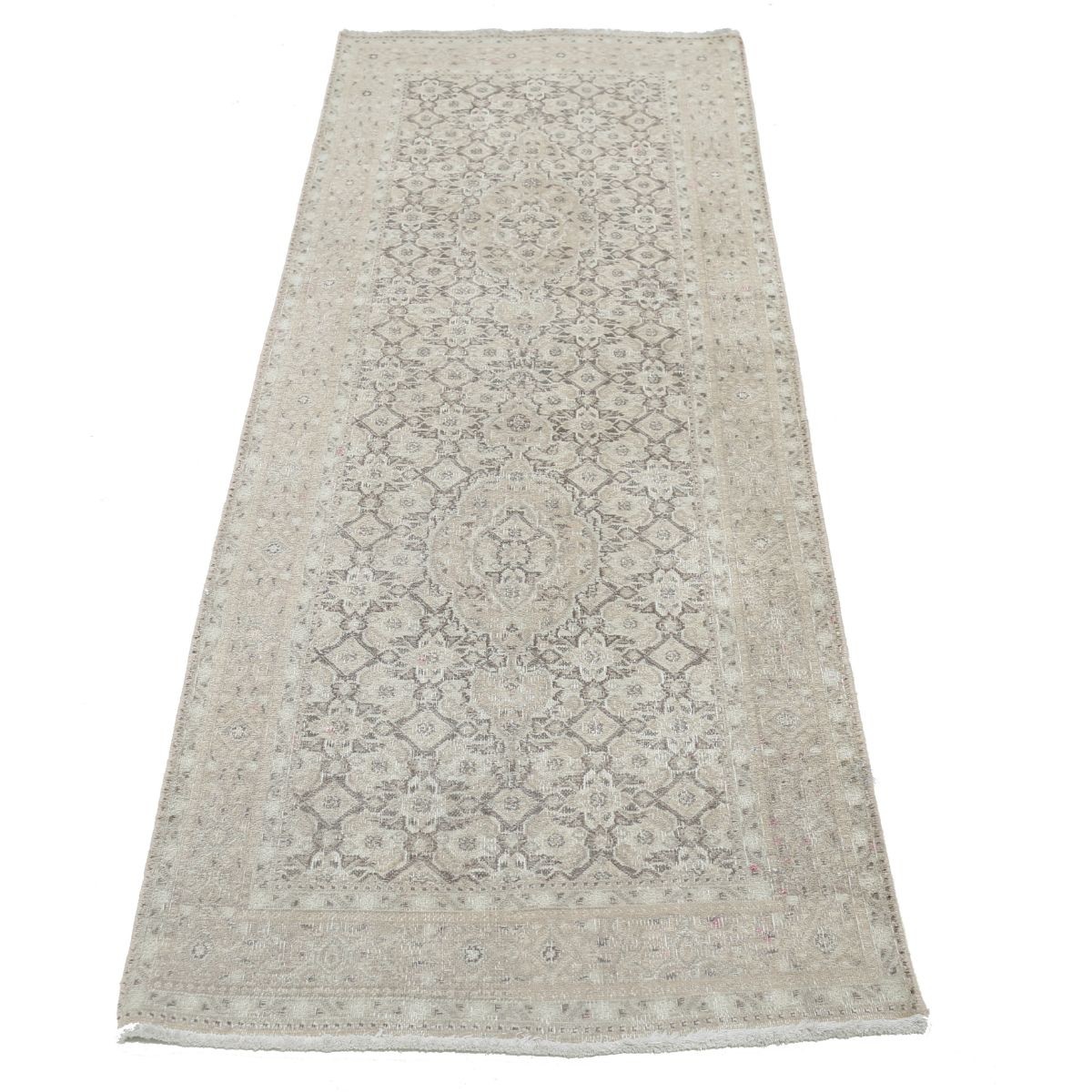 Vintage 2x7 Handmade Double Knotted Washable Wool Runner - Soft Hues