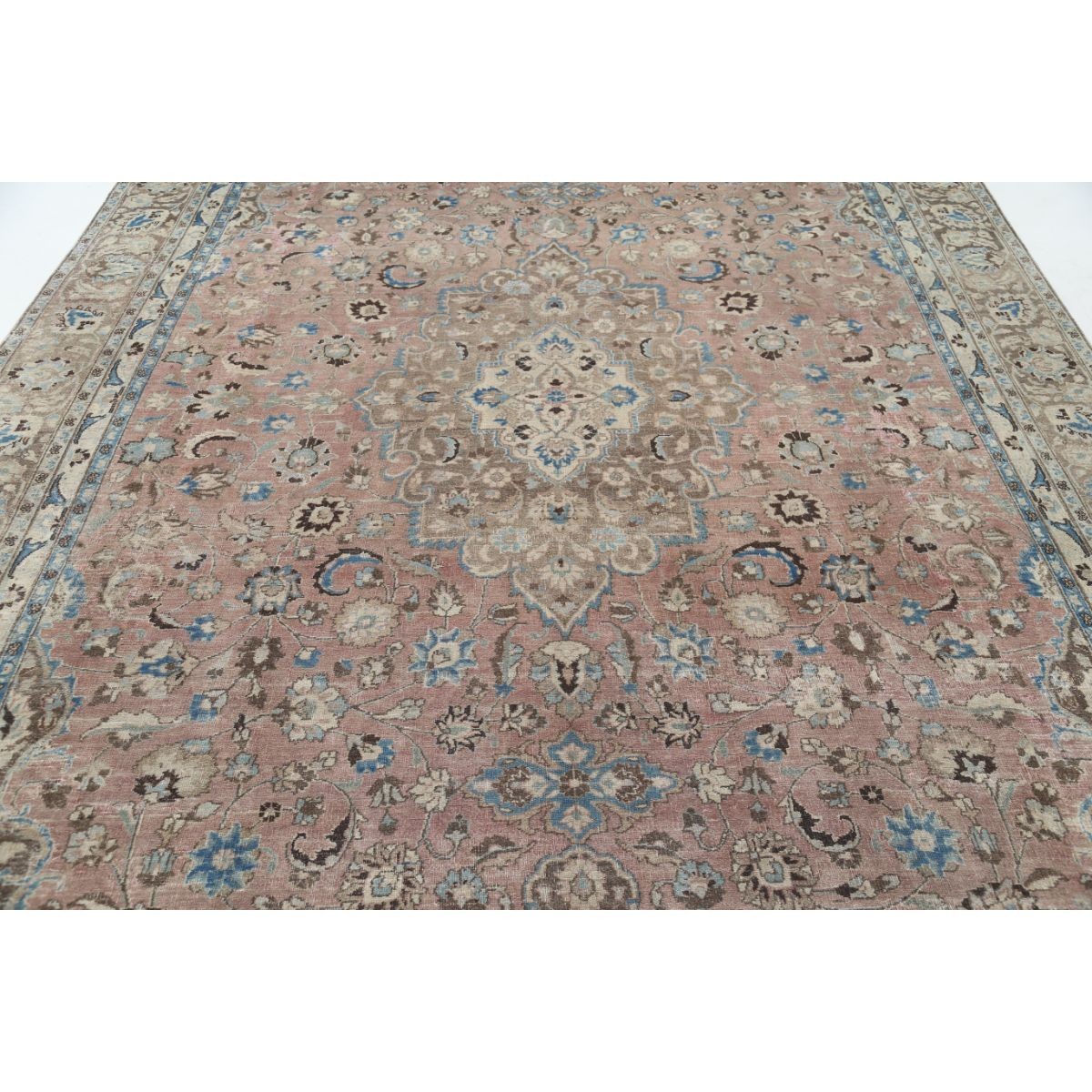 Vintage 9x15 Handmade Double Knotted Washable Wool Rug - Soft Hues