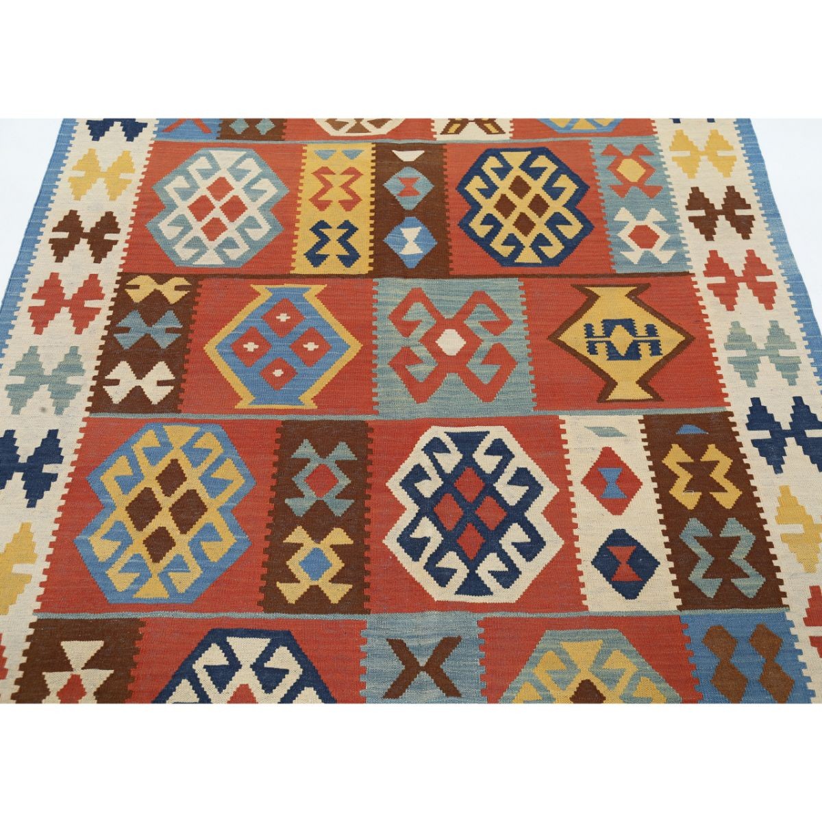 Kafkaas 5x7 Hand Woven Washable Wool Rug - Colorful